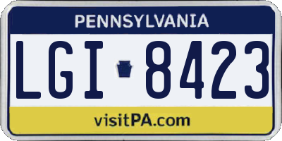 PA license plate LGI8423