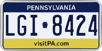 PA license plate LGI8424