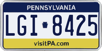 PA license plate LGI8425