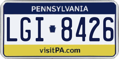 PA license plate LGI8426