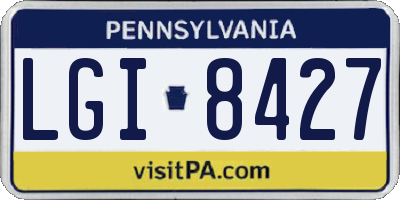PA license plate LGI8427