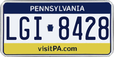 PA license plate LGI8428