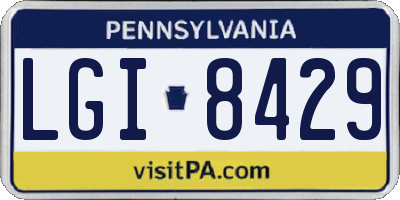 PA license plate LGI8429