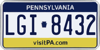 PA license plate LGI8432