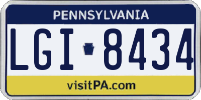 PA license plate LGI8434