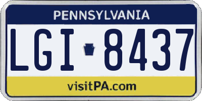 PA license plate LGI8437
