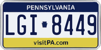 PA license plate LGI8449