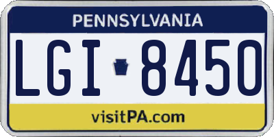 PA license plate LGI8450