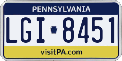 PA license plate LGI8451