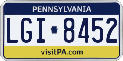 PA license plate LGI8452
