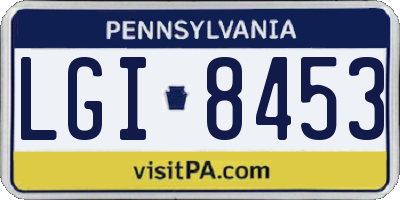 PA license plate LGI8453