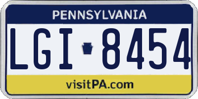 PA license plate LGI8454