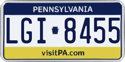 PA license plate LGI8455