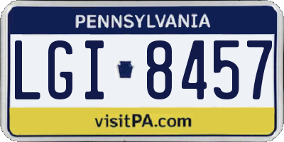 PA license plate LGI8457