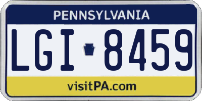 PA license plate LGI8459
