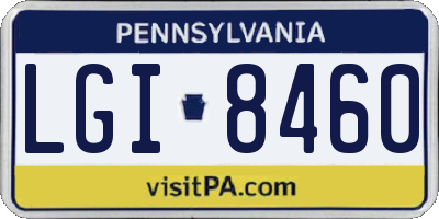 PA license plate LGI8460