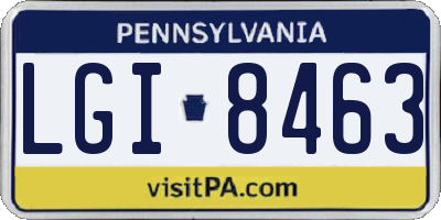PA license plate LGI8463