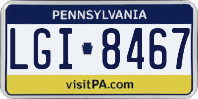 PA license plate LGI8467