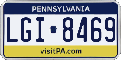 PA license plate LGI8469