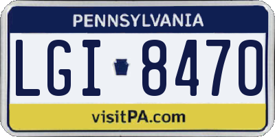 PA license plate LGI8470