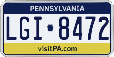 PA license plate LGI8472