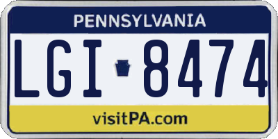 PA license plate LGI8474