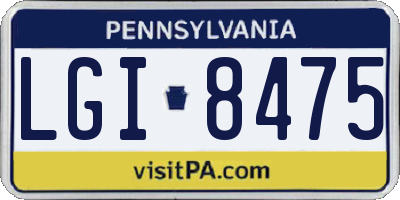 PA license plate LGI8475