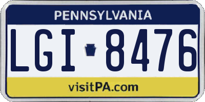 PA license plate LGI8476
