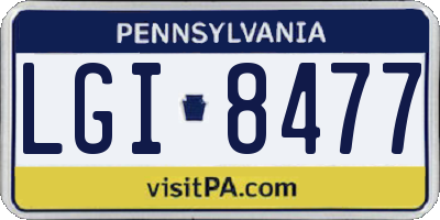 PA license plate LGI8477