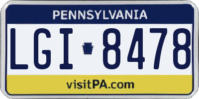 PA license plate LGI8478