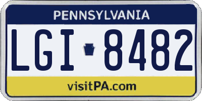 PA license plate LGI8482