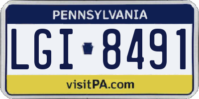 PA license plate LGI8491