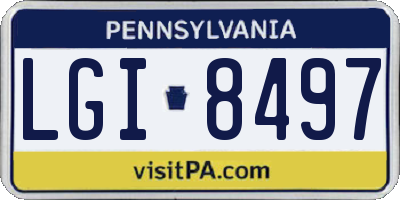 PA license plate LGI8497