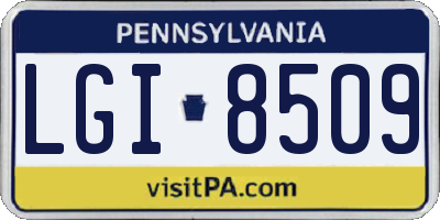PA license plate LGI8509