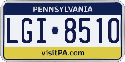 PA license plate LGI8510