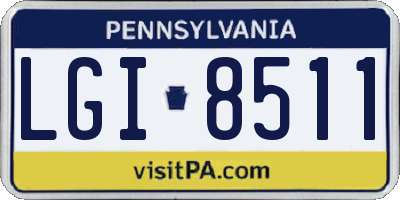 PA license plate LGI8511