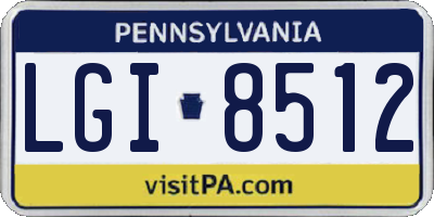 PA license plate LGI8512