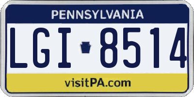 PA license plate LGI8514