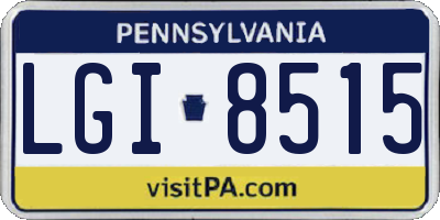 PA license plate LGI8515
