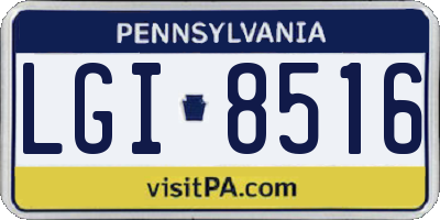 PA license plate LGI8516