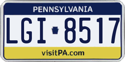 PA license plate LGI8517