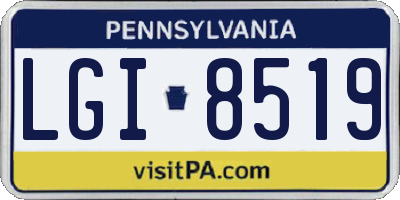 PA license plate LGI8519
