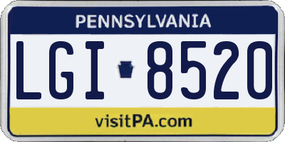 PA license plate LGI8520