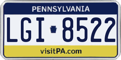 PA license plate LGI8522