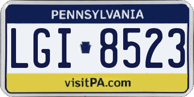 PA license plate LGI8523
