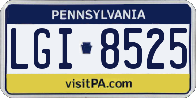 PA license plate LGI8525