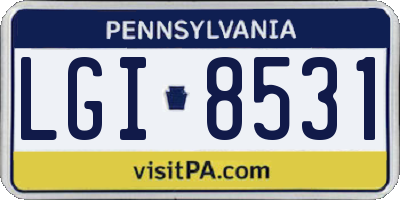 PA license plate LGI8531