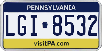PA license plate LGI8532