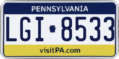 PA license plate LGI8533