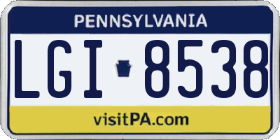 PA license plate LGI8538